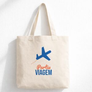 Ecobag estampada Partiu Viagem