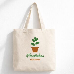 Ecobag estampada Plantinhas São Amor
