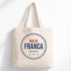 Ecobag Estampada Sou de Franca – Algodão Cru 38×40 cm