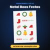 Folha Pronta DTF UV Natal Boas Festas – Artes de 5 cm