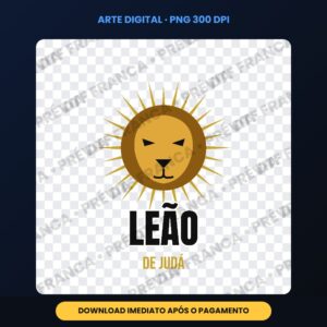 Arte Digital Leão de Judá – PNG Transparente 300 DPI